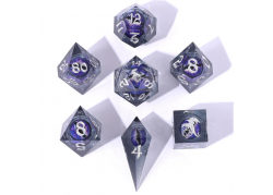 "Always Watching" Sharp Resin Dice - PURPLE DRAGON